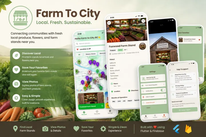 Farm To City: Local produce discovery app